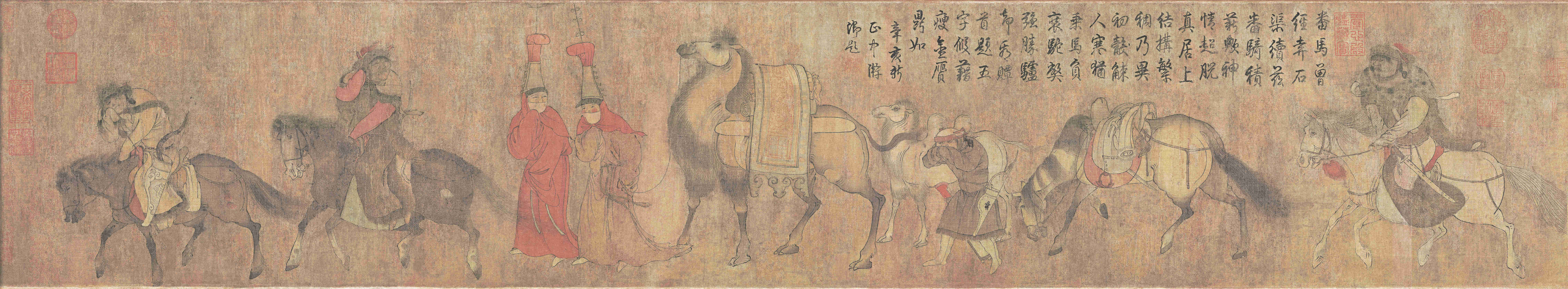 五代_(旧传胡环)番骑图(绢本)_古代国画预览欣赏